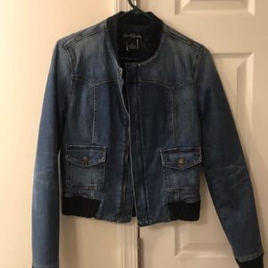Earl Jean Lined Denim Bomber Jacket